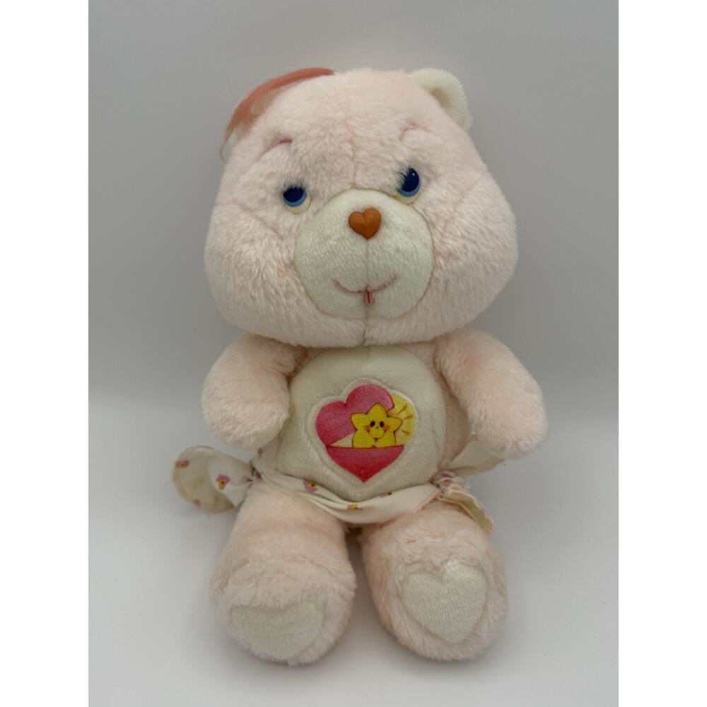VINTAGE 1983 KENNER CARE BEARS BABY HUGS Pink Plush Toy Heart Diaper